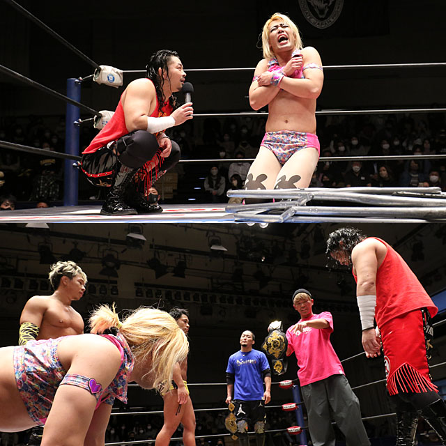 3/3【DRAGONGATE】Eitaがマリア救出 王者ダイヤの3WAY戦提案で
