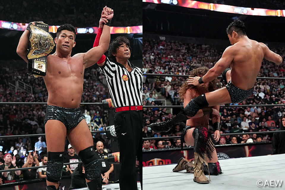 6/26【AEW&新日本】SANADAがペリー退けIWGP世界ヘビーV3 王者